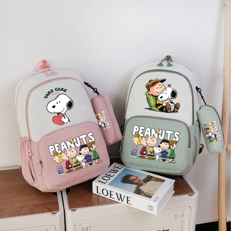 Snoopy Girl School Bag Pencil Case Cartoon Anime Kid Boy Girl Knapsack Teenager Backpack Student BookBag Rucksack Children Bags