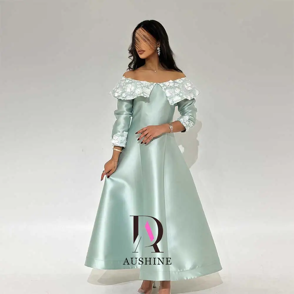 Aushine Dress Luxury Birthday Evening Dress Ankle Length Half Summer Elegant Wedding Party Gowns For Women Arab 2024Fu