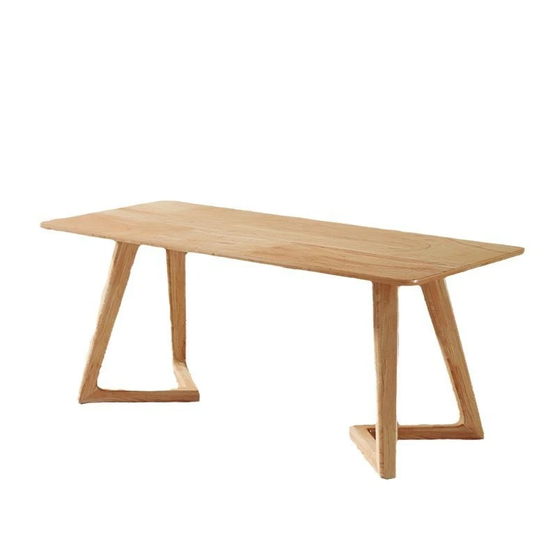 Mesa de jantar simples de madeira maciça Mesa de jantar para casa Mesa de negociação de escritório Lazer