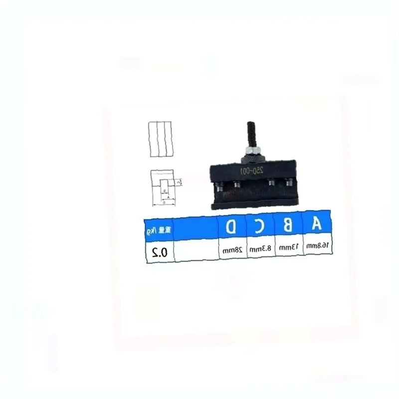 6Pcs 250-000 High Precision  Quick Change  Post Holder Kit   Holder Mini   Post   Holder Set
