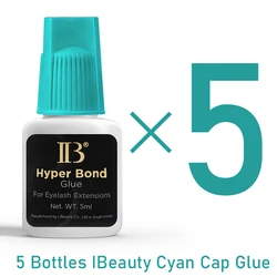 5 Bottles IBeauty Hyper Bond Cyan Cap 5ml 0.5 Sec for Eyelash Extensions Glue Makeup Tools Korea Beauty Health Shop Quick Drying