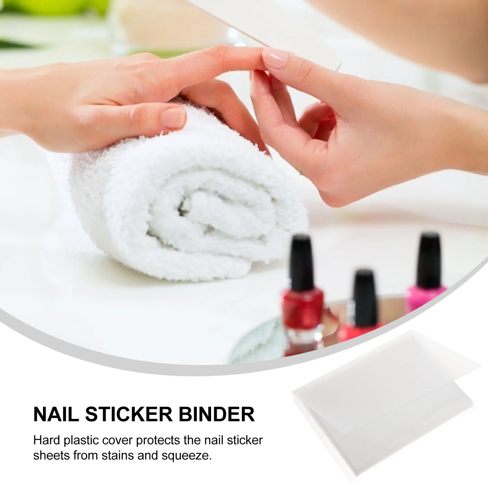 

20 Sheets Nail Sticker Organizer Pp Hard Cover Storage Binder Holds 80 Pieces Decals Multiple Pockets Classification Waterproof