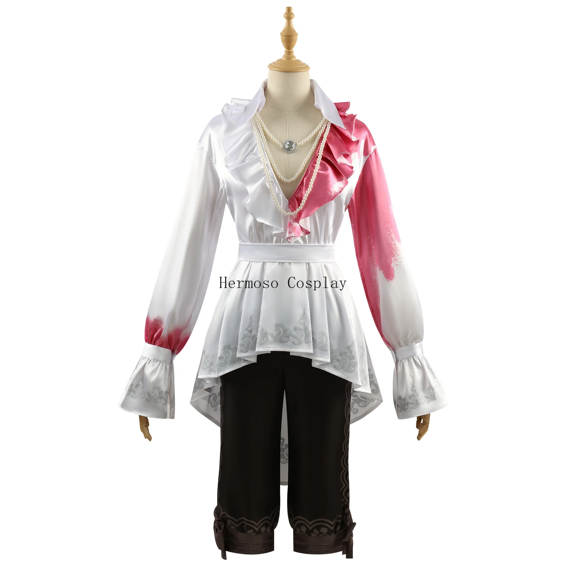 2024 Joseph Des aulniers Cosplay Kostüm Spiel Identität v Uniform Top Hosen Perücke Halloween Party Convention Outfit für Männer Frau