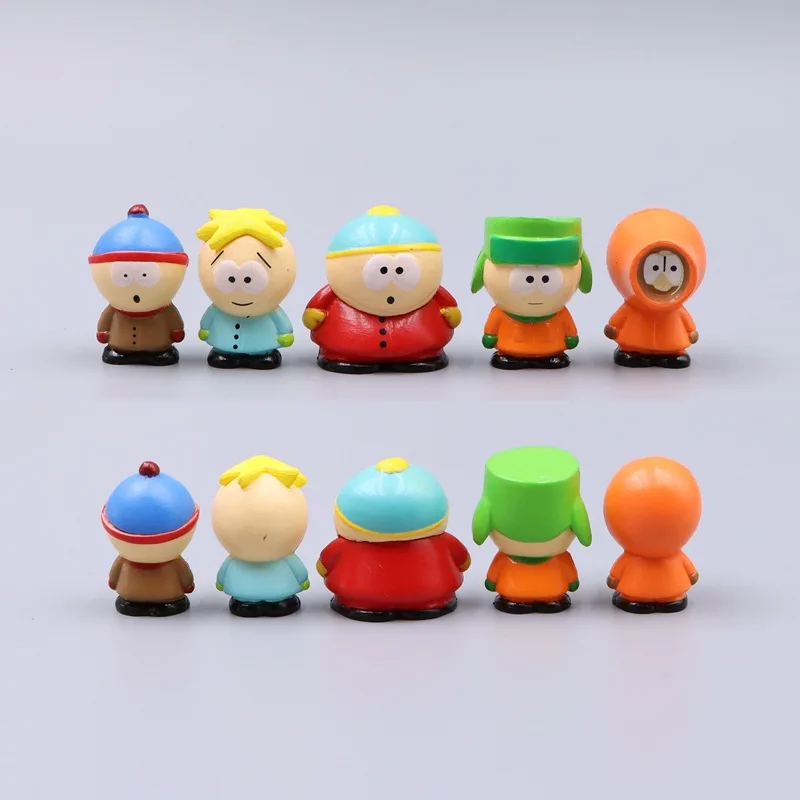5 figurines miniatures de South Park, modèles de dessins animés mignons, ornements de voiture ou de bureau, Stan, Eric, Kenny, Cartman, jouets de collection, cadeau d'anniversaire