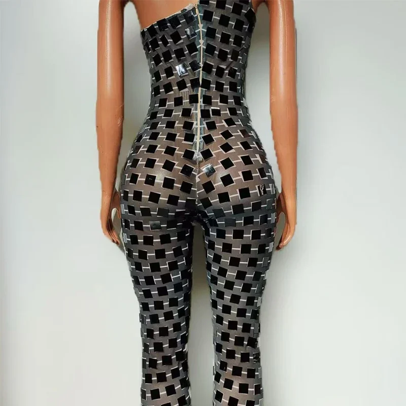 Spiegel Overall Frauen Party Jazz Kleidung Nachtclub Dj Ds Pole Dance Outfit Drag Queen Kostüm Bühne Tragen