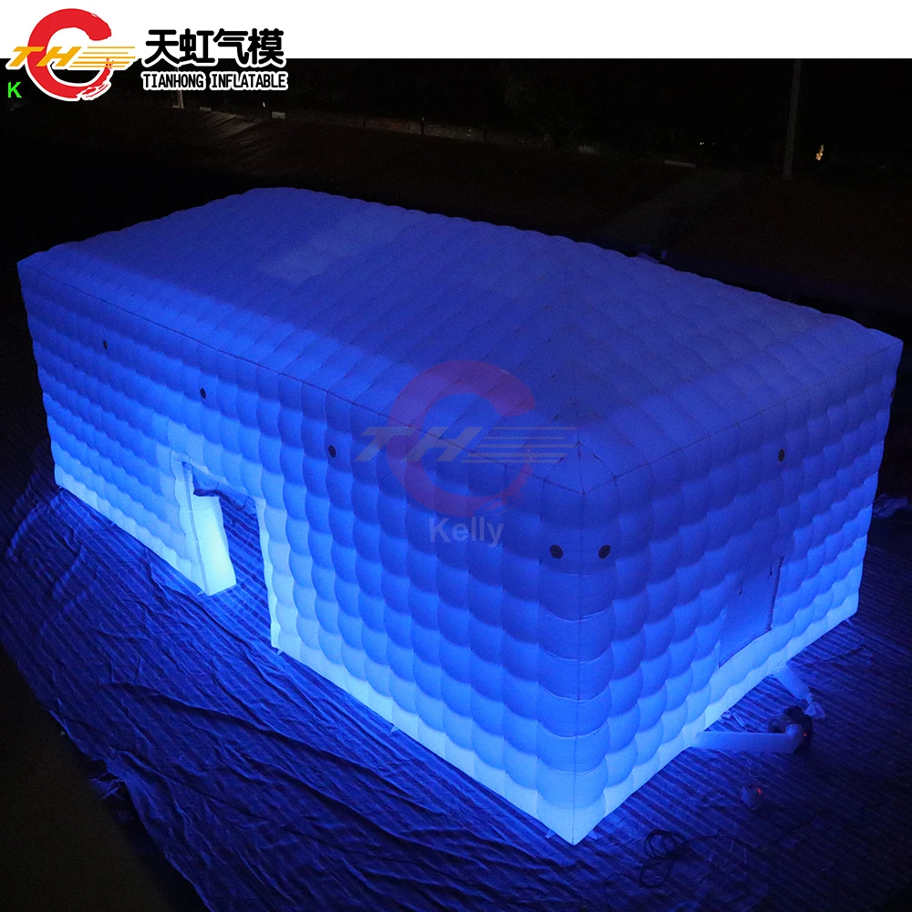 6x4m/8x5m/10x5m Inflatable Square Tent with Lighting Commercial Inflatable Cube Dome Tent Event Lawn Tent for Sale