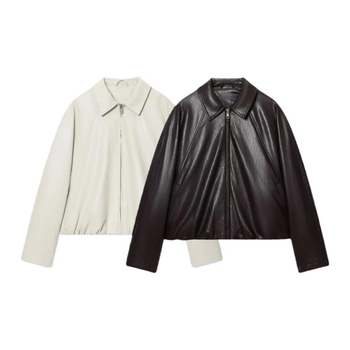 

Осень 2025 г., новый продукт, женская одежда, повседневная простая темпераментная модная куртка-пилот из искусственной кожи на молнии, пальто