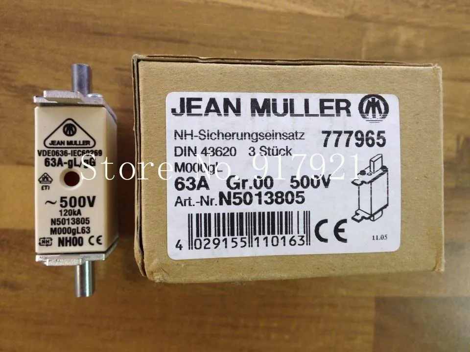 [ZOB] German Kinmiller JEAN MULLER N5013805 63A NH00 777965 genuine original fuse  --3pcs/lot