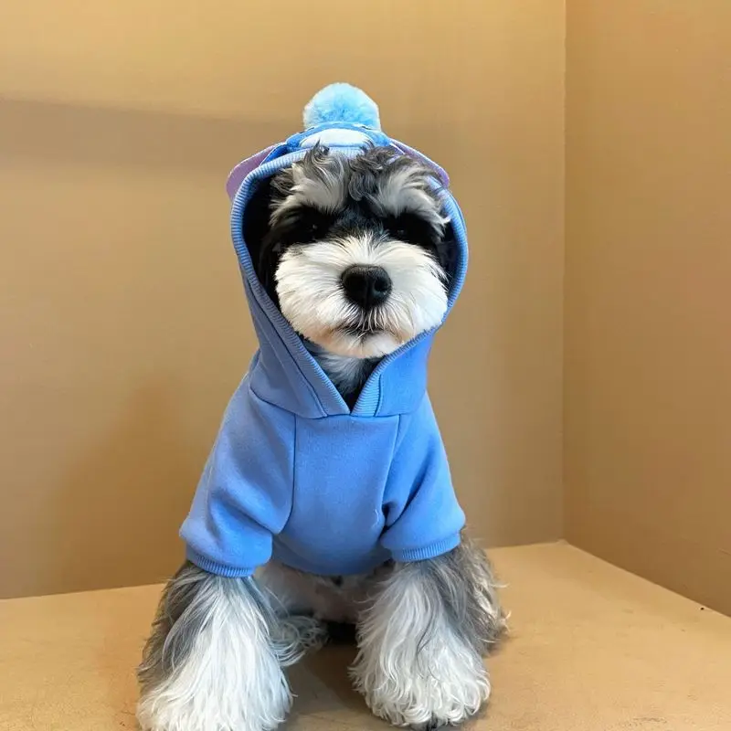 Dog Winter Warm Clothes Stitch Plush Coat Hoodies Pet Costume Jacket For Puppy Cat French Bulldog Chihuahua Small Dog Clothing