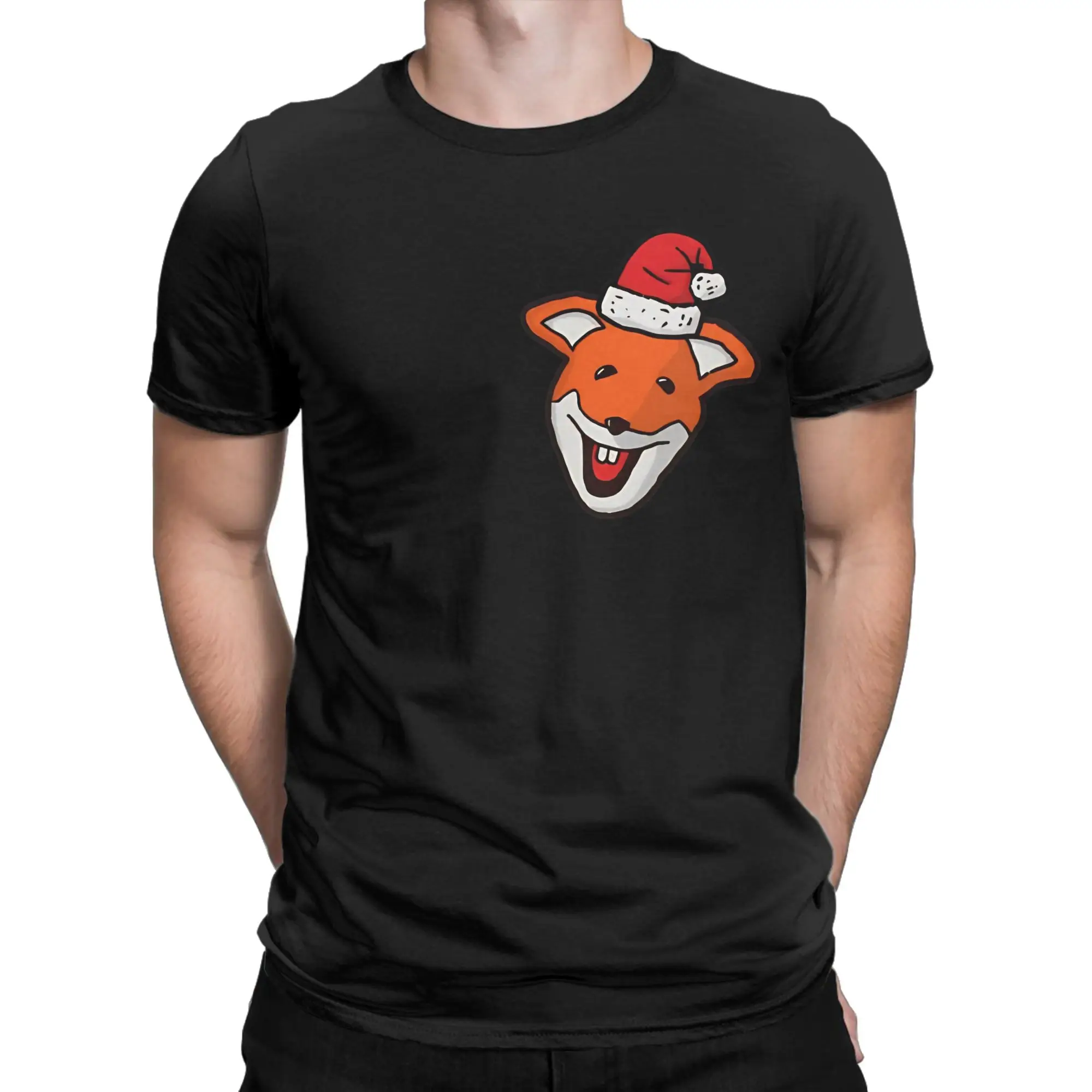 Whimsical Rubber‑Puppet  Classic Basil Brush Graphic 100% Cotton T-Shirt Tops Tees For Men