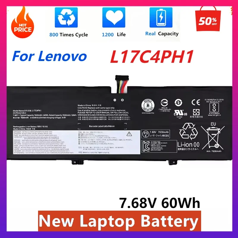 

New L17C4PH1 Laptop Battery for Lenovo Yoga 7 Pro C930 C930-13IKB Yoga 7 Pro-13IKB Series L17M4PH2 L17M4PH1 4 Cells
