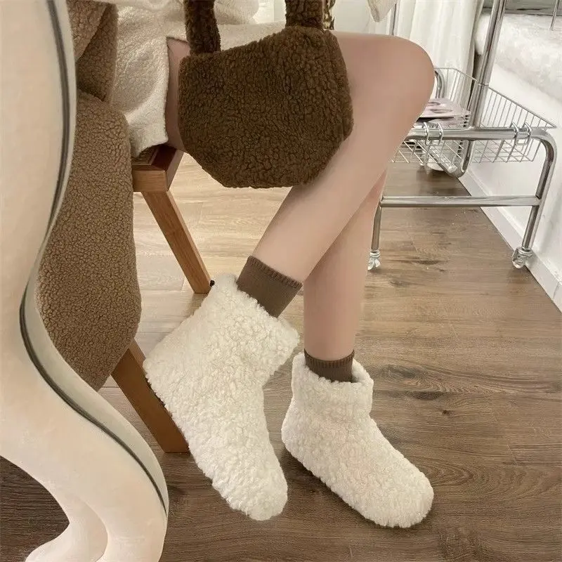 

Однотонные ботинки на плоской подошве, белые женские зимние ботинки, удобная и элегантная осенне-зимняя водонепроницаемая нескользящая женская обувь с подкладкой