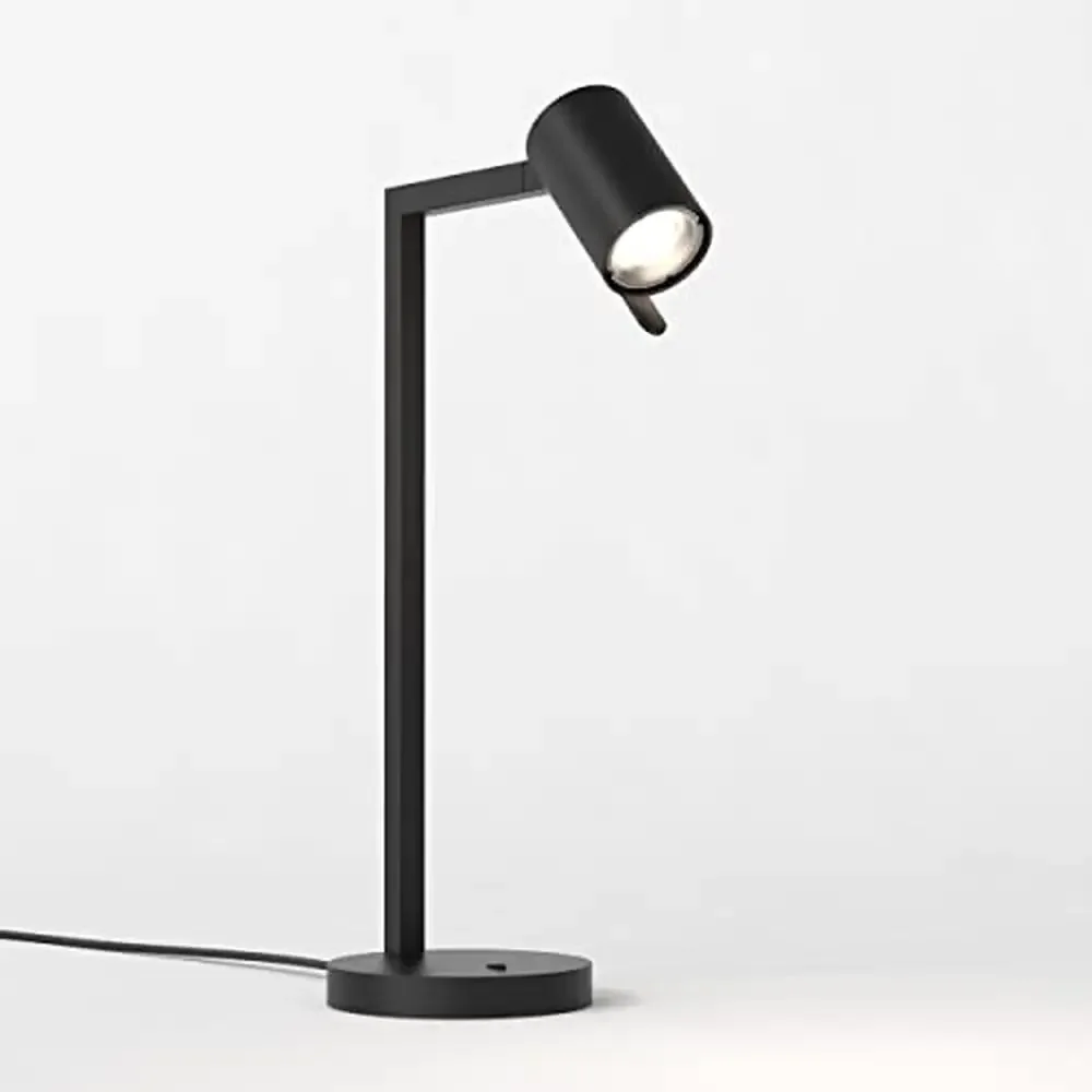 Contemporary Black Desk Lamp Adjustable Head Rocker Switch GU10 MR16 Bulb Indoor Lighting Angle Tilt Rotation 1286135-3 Years