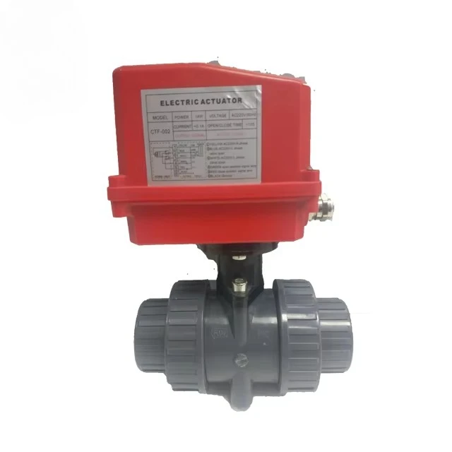 

Dc24v Pvc Plastic Ball Valve Ac220v Ip65 Dn50 Dn40 Thread Glue CTF-002 20nm Plastic Motorized Ball Valve