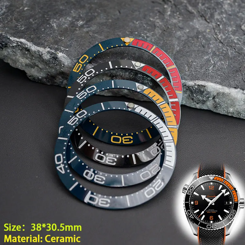 38*30.5mm Watch Sloping Ceramic Bezel Insert Fit  Diving Watch Seamaster 300M GMT 600M Men's Watch Case Modification Repair Part