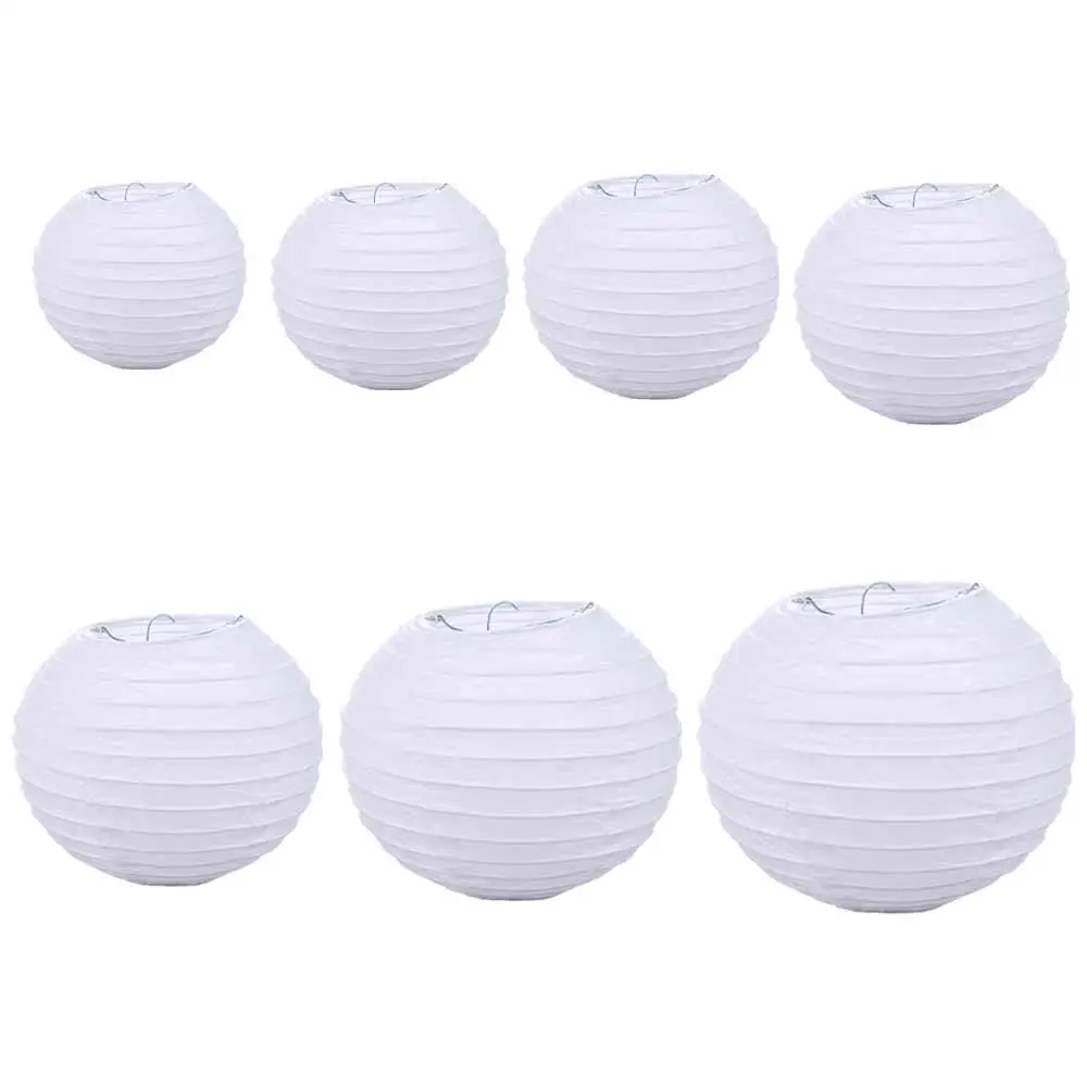 Holiday Supplies Mid Autumn Chinese DIY Lamp 10/15/20/25/30/35/40cm White Lantern Hanging Lantern Ball Paper Lamp Paper Lantern