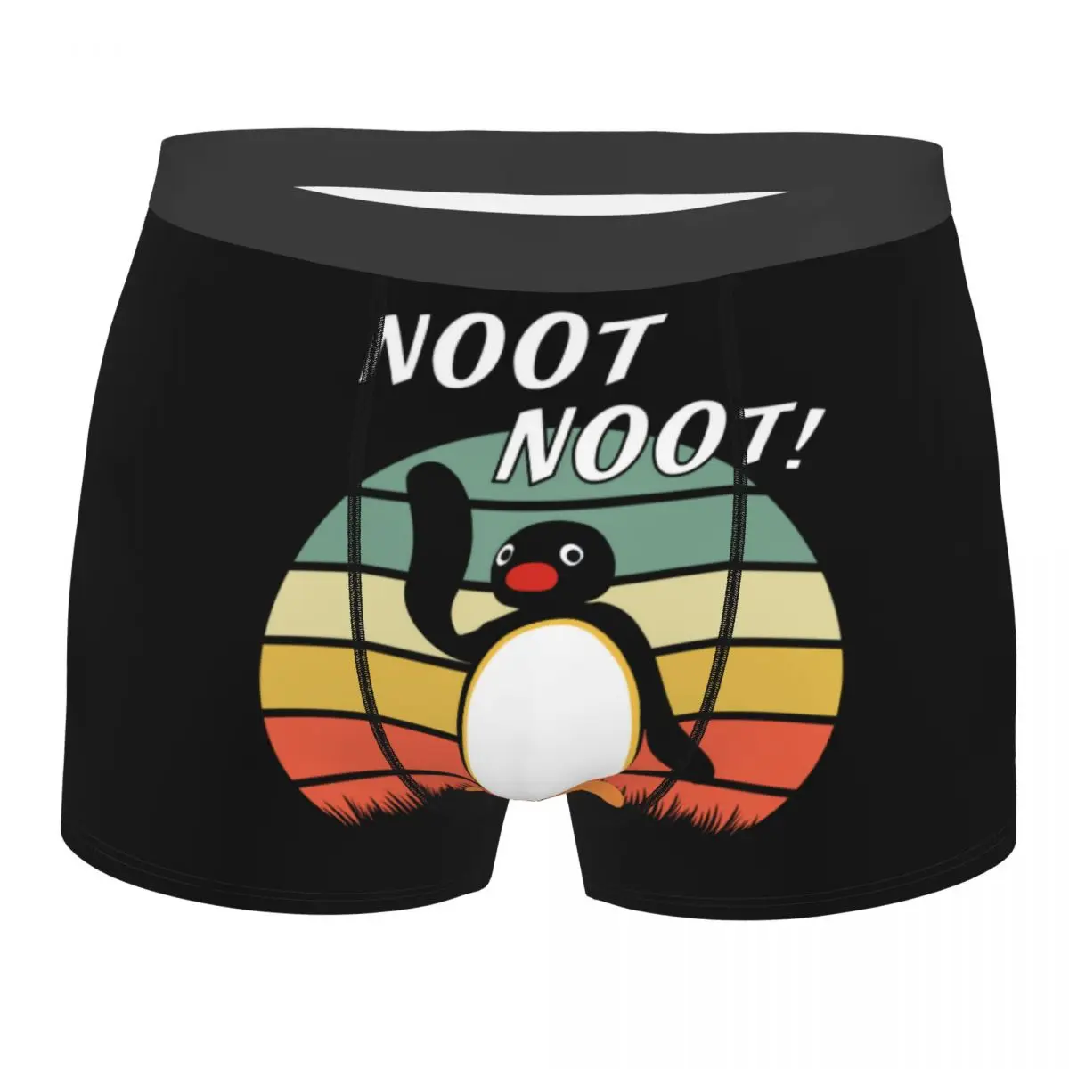 Custom Pingu Noot Noot Underwear Male Print Ulzzang Penguin Boxer Briefs Shorts Panties Breathable Underpants