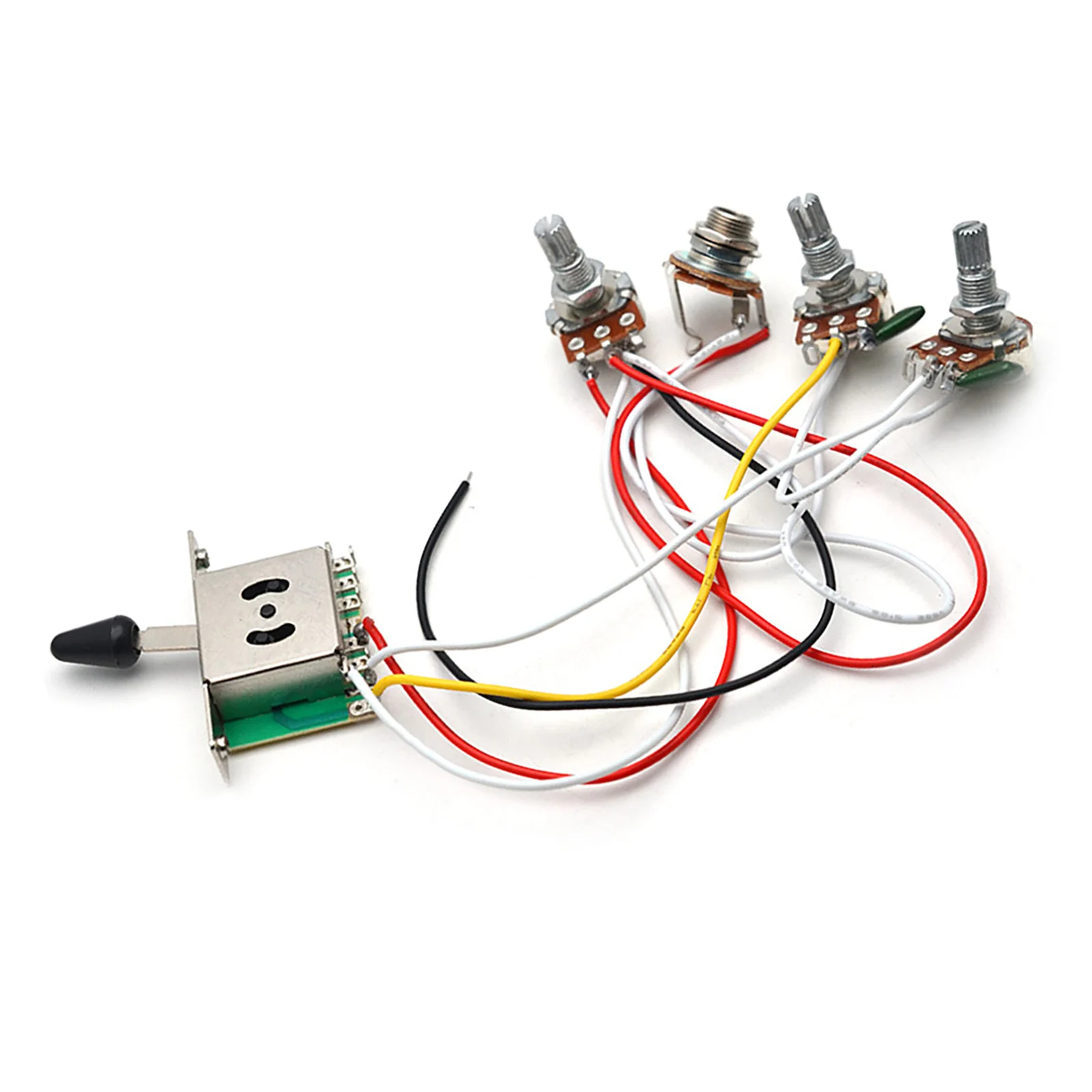 

500K 5-позиционный тумблер для электрогитары Stratocaster, комплект жгутов проводов, замена с 1 громкостью, 2 тона, 1 гнездом