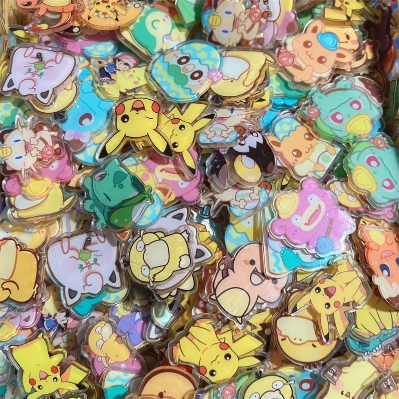 Anime Sanrio DIY HelloKitty double-sided transparent acrylic sheet Pikachu DIY material patch phone shell keychain material