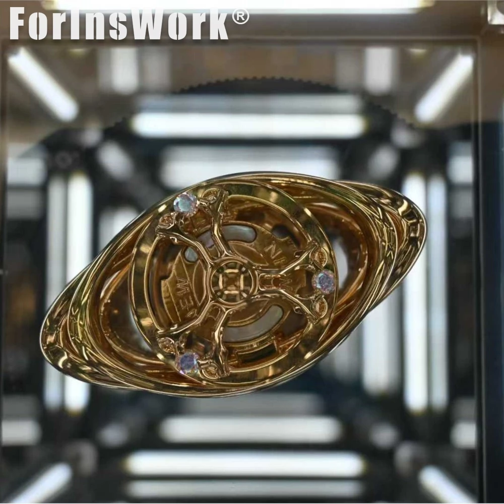 Newedc Ring Brass Gold Plated Stainless Steel Layered Gold Plated Stress Relief Toys Stress Toys