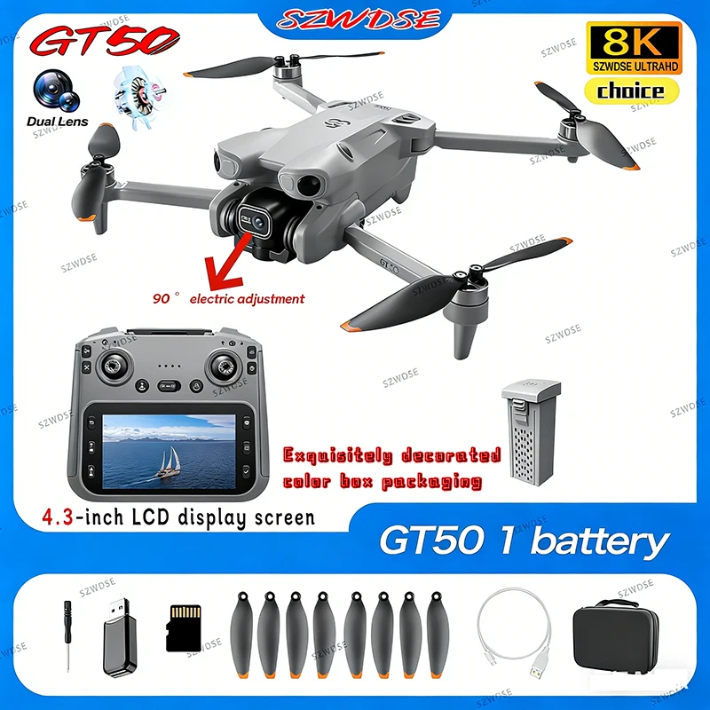NEW GT50 PRO MIni 5 pro RC Drone 8K HD Dual Cameras WiFi GPS 20mins Flight Aerial Photography Quadcopter Remote Control UAV Toys image 3