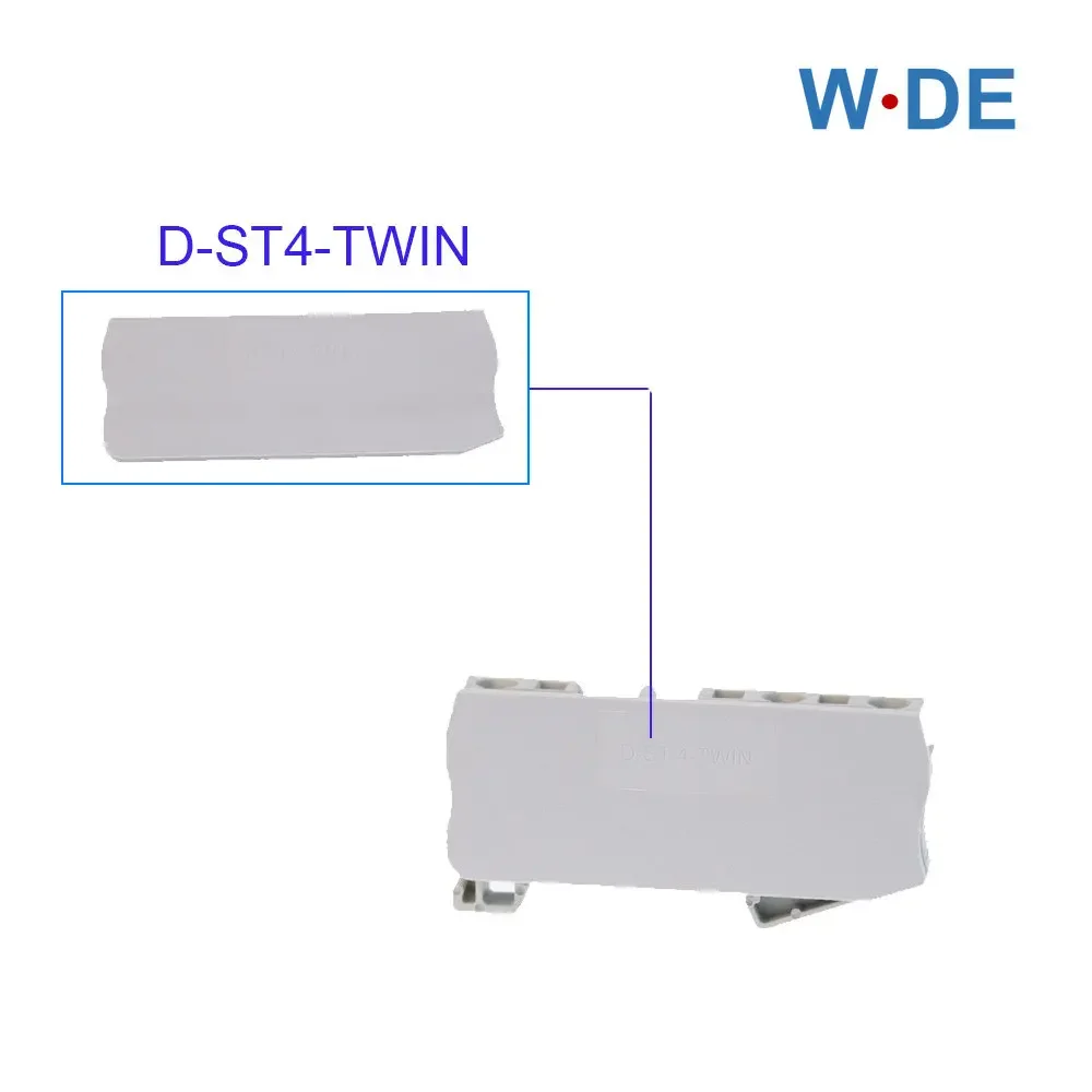 1 Piece D-ST4-TWIN End Cover For ST4-TWIN Din Rail Terminal Blocks End Cover Plate