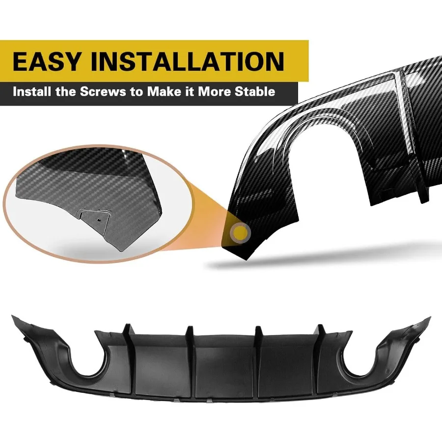 Diffuseur arrière compatible avec 20152023 Dodge Charger Scat SRT Daytona GT R T modèles non larges cantonnière pare-chocs arrière lèvre Splitte