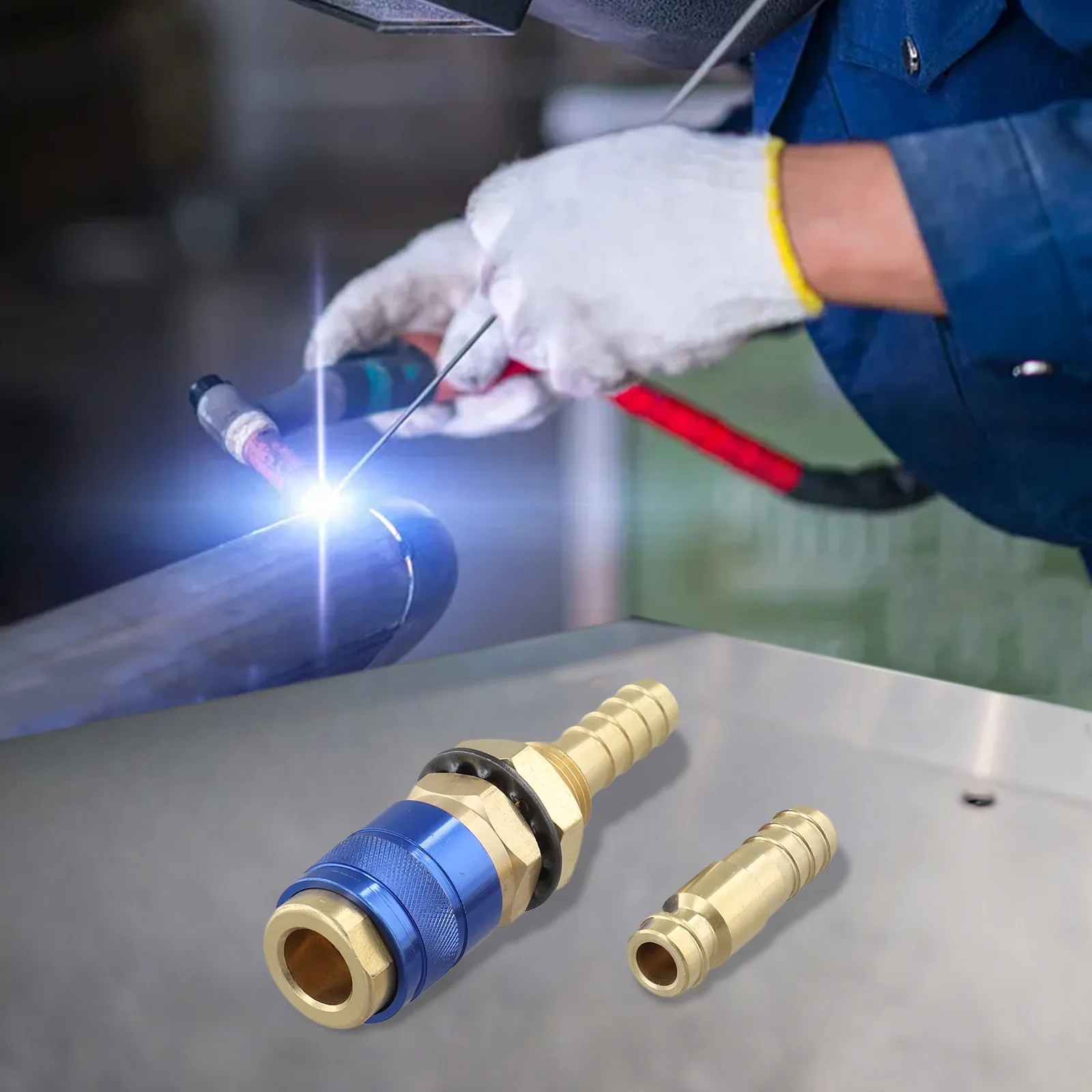 1/3개 가스 및 물 퀵 커넥터 튜브 내경 8mm 호스 포함 TIG 용접용 퀵 커넥트 퀵 호스 커넥터
