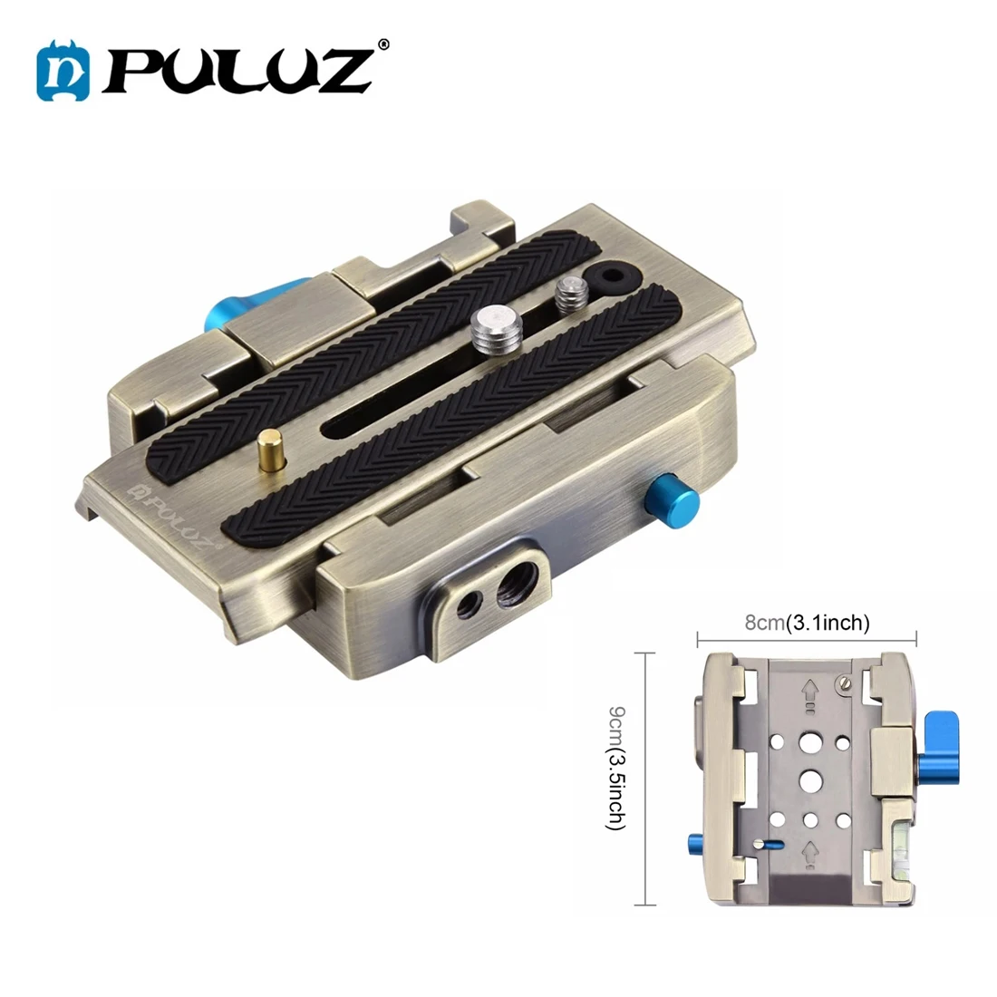 PULUZ Gimbal Quick Release Plate Clamp Adapter Tripod Head Quick Release Base Plate for DSLR Camera Stabilizer Slide Accessories