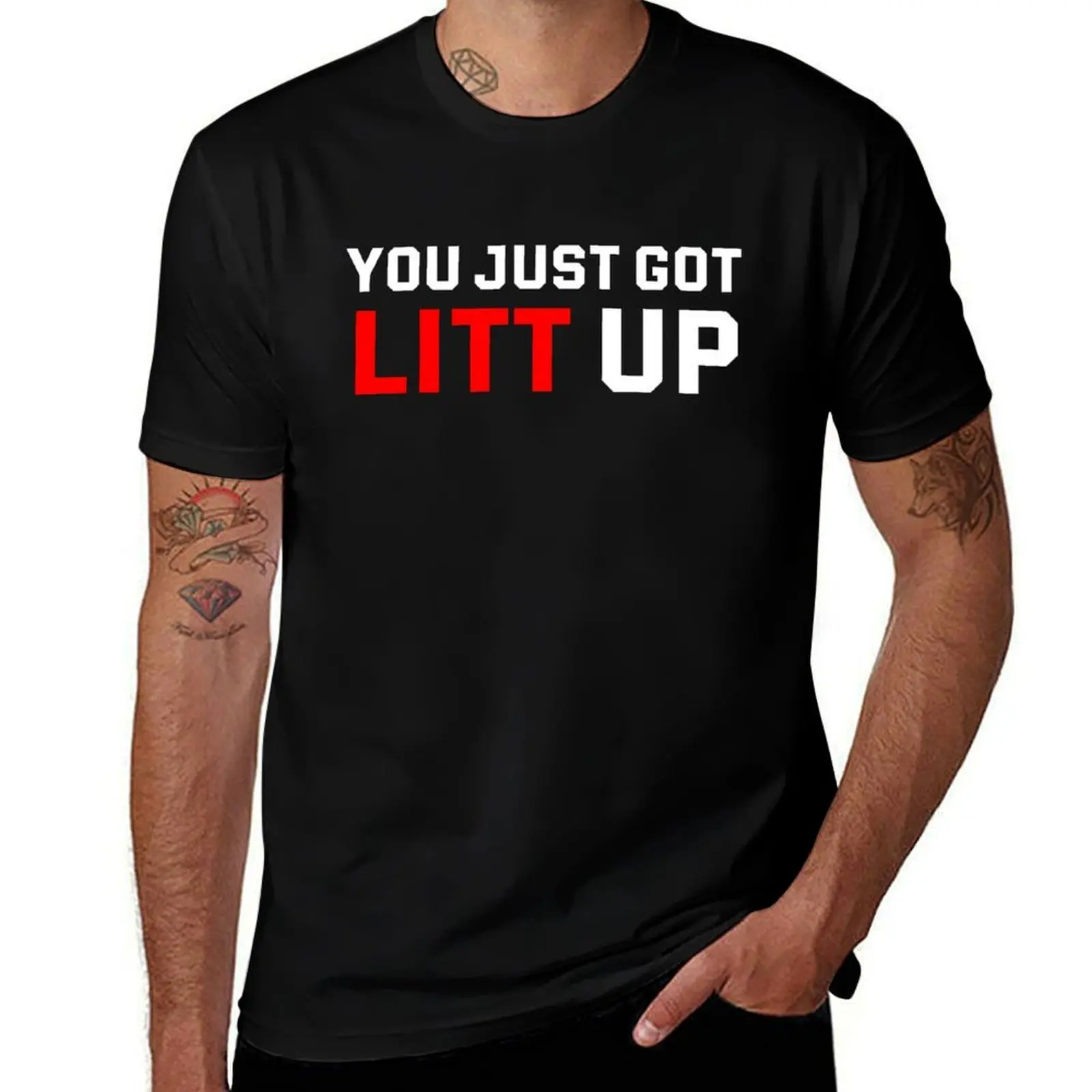 

You Just Got Litt Up Harvey Specter T-Shirt Basic Short Sleeve T-Shirt for Men