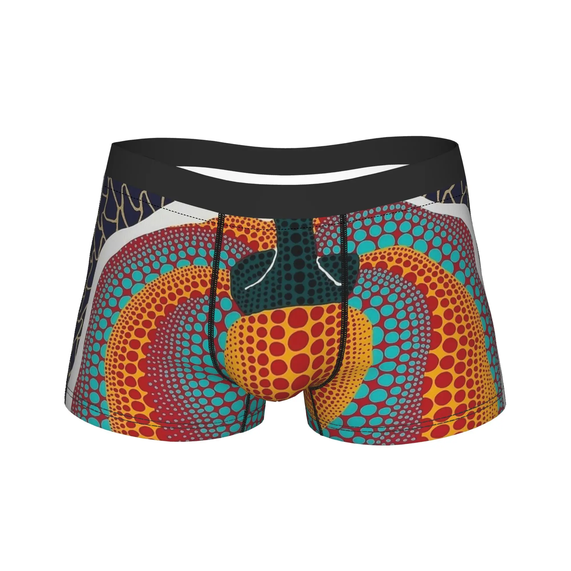 Men Y-Yayoi Kusama Pumpkin Long Underwear  Funny Boxer Briefs Shorts Panties Male Soft Underpants M-XXL
