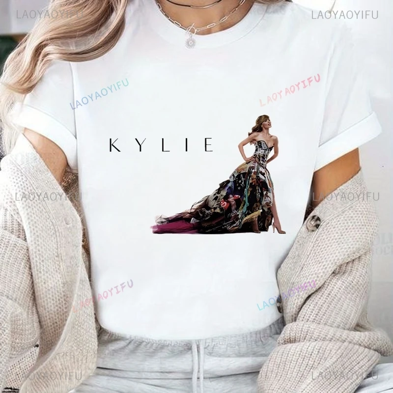 Famous Singer Kylie Minogue Classic Poster Print Women's Fashion T-shirt, Everyday Casual Street Wear, Women's T-shirt