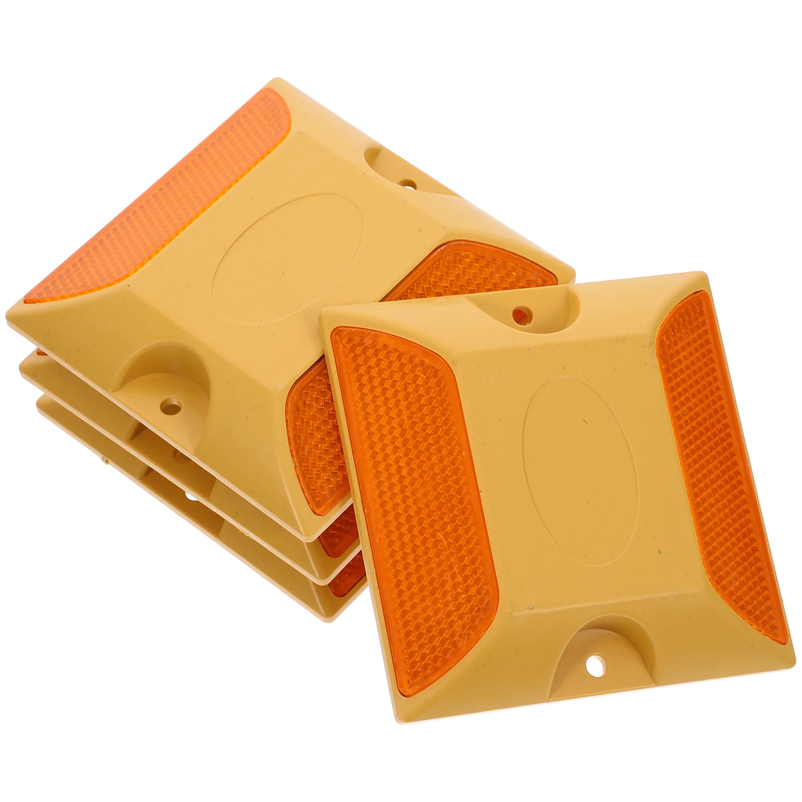 

4 Pcs Plastic Road Studs High Visibility Reflective Pavement Markers Driveway Road Signs Parking Lot Highway Speed Bumps