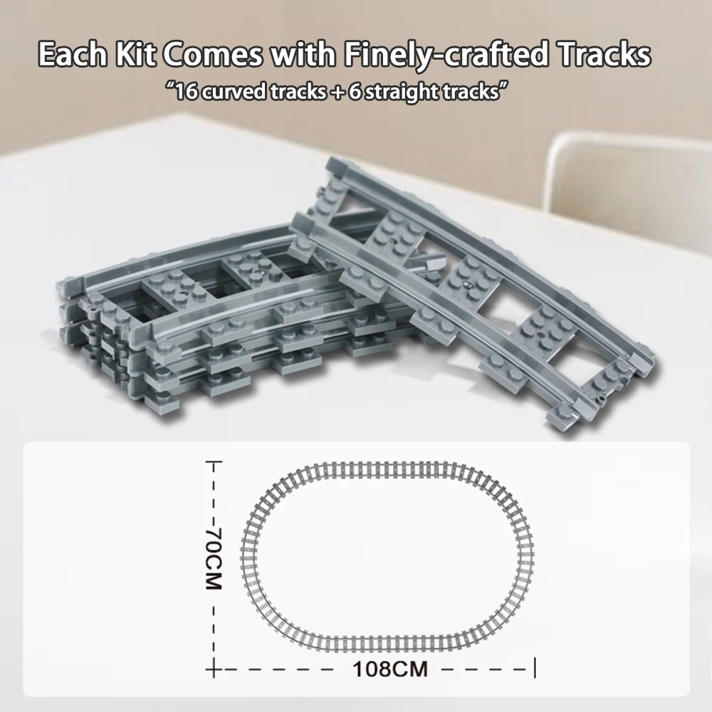KNEW BUILT Raketen-Bausteinspielzeug für technischen Zug – elektrisches U-Bahn-Fahrzeug, Lichter, Schiene im Lieferumfang enthalten, dekorative Geschenke für Jungen – Detail 3