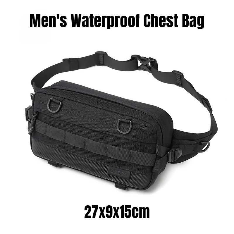 

Men's Waterproof Chest Bag Large Capacity Crossbody Sling Outdoor Sports Waist Pack for Travel Lightweight