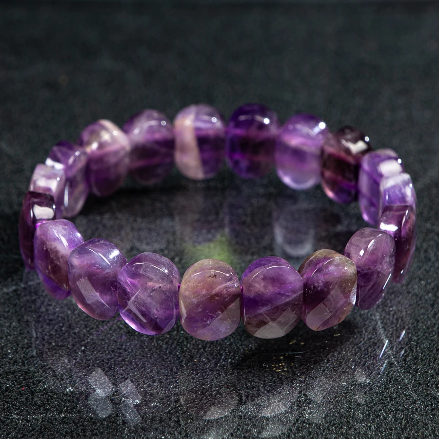 

TIMESWIND подлинный кристалл натуральный фиолетовый режущий овальный ряд браслет для мужчин женщин модные украшения с сертификатом