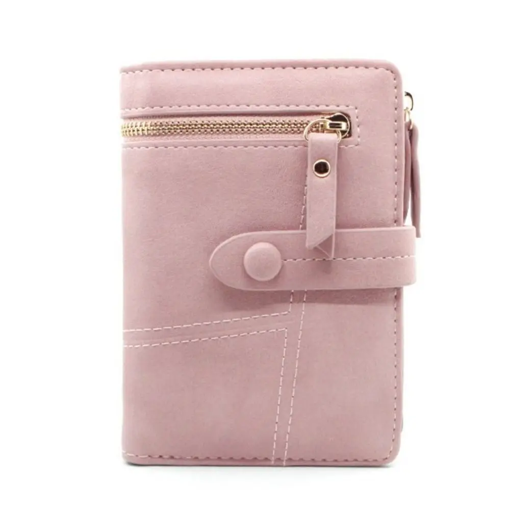 Carteras cortas plegables para mujer, tarjetero impermeable con ranura para múltiples tarjetas, monedero ligero de cuero PU de estilo coreano para viaje