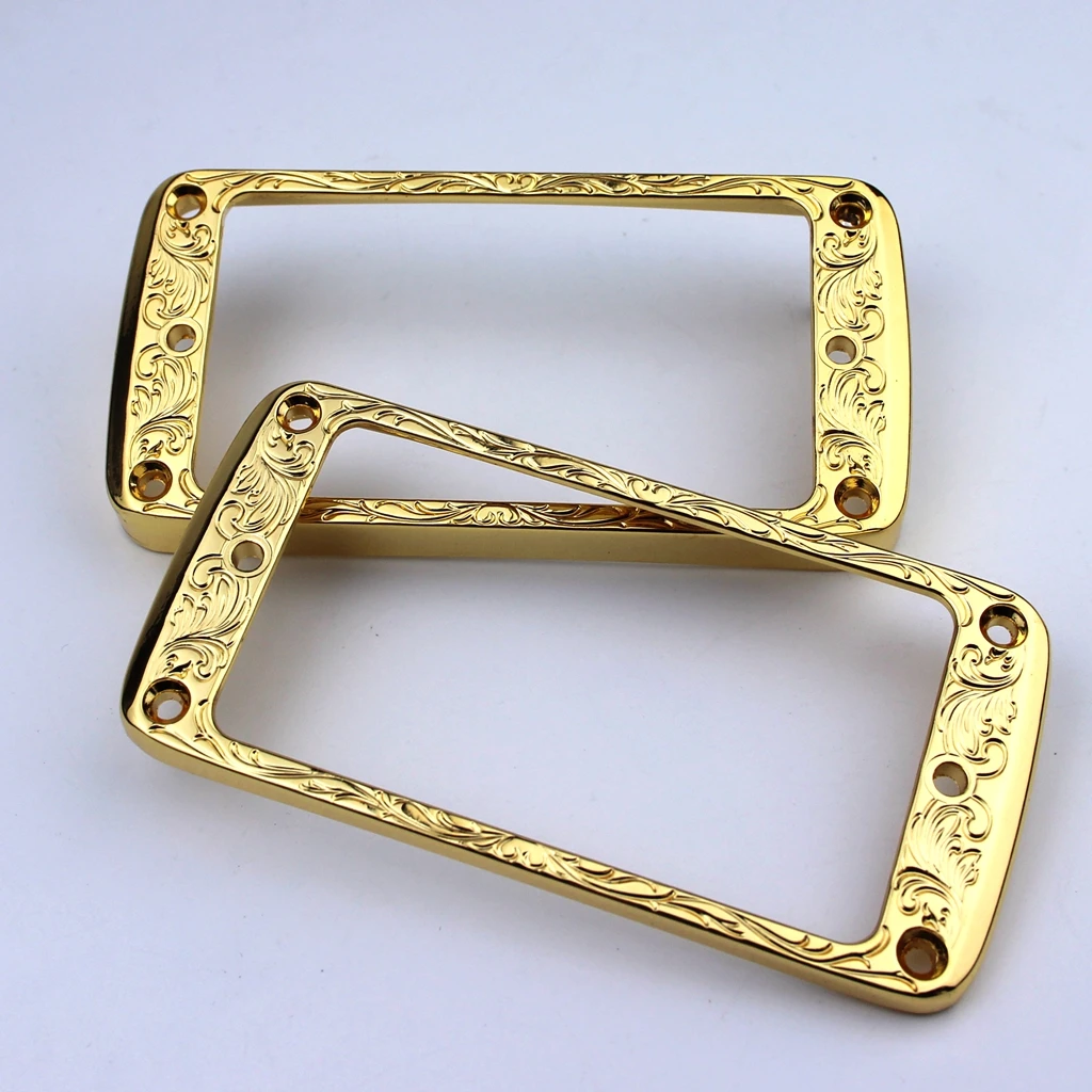 Set di anelli di montaggio Pickup Humbucker in metallo curvo con fondo curvo-telaio di copertura Pickup ponte e collo con basso stile Les Paul LP
