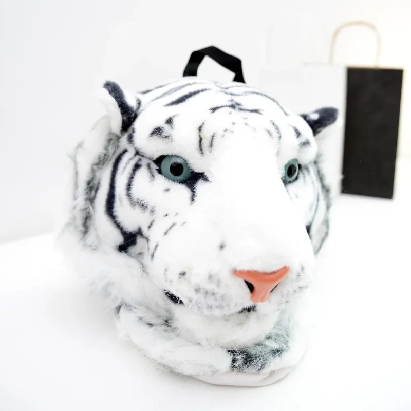 3D Animal Design Backpack for Girl Tiger Lion Leopard Panda Fur School Bags Women Chain Clutch Crossbody Shoulder Bags Purse
