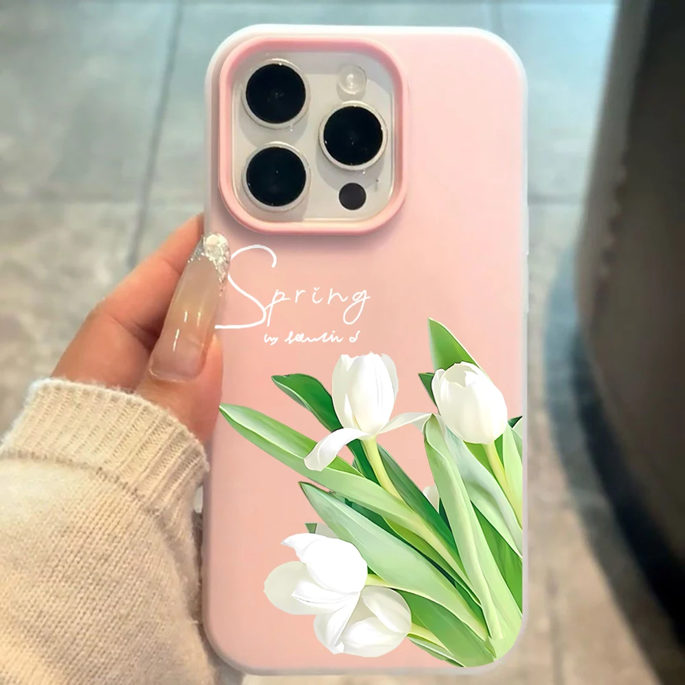 Für Samsung Galaxy S21 S26 S25 S24 S23 S22 Ultra Plus FE Hülle Frühlings-Tulpen-Blumen-Cover Für A37 A36 A54 A55 A56 Staubdichte Schutzhülle – Detail 2