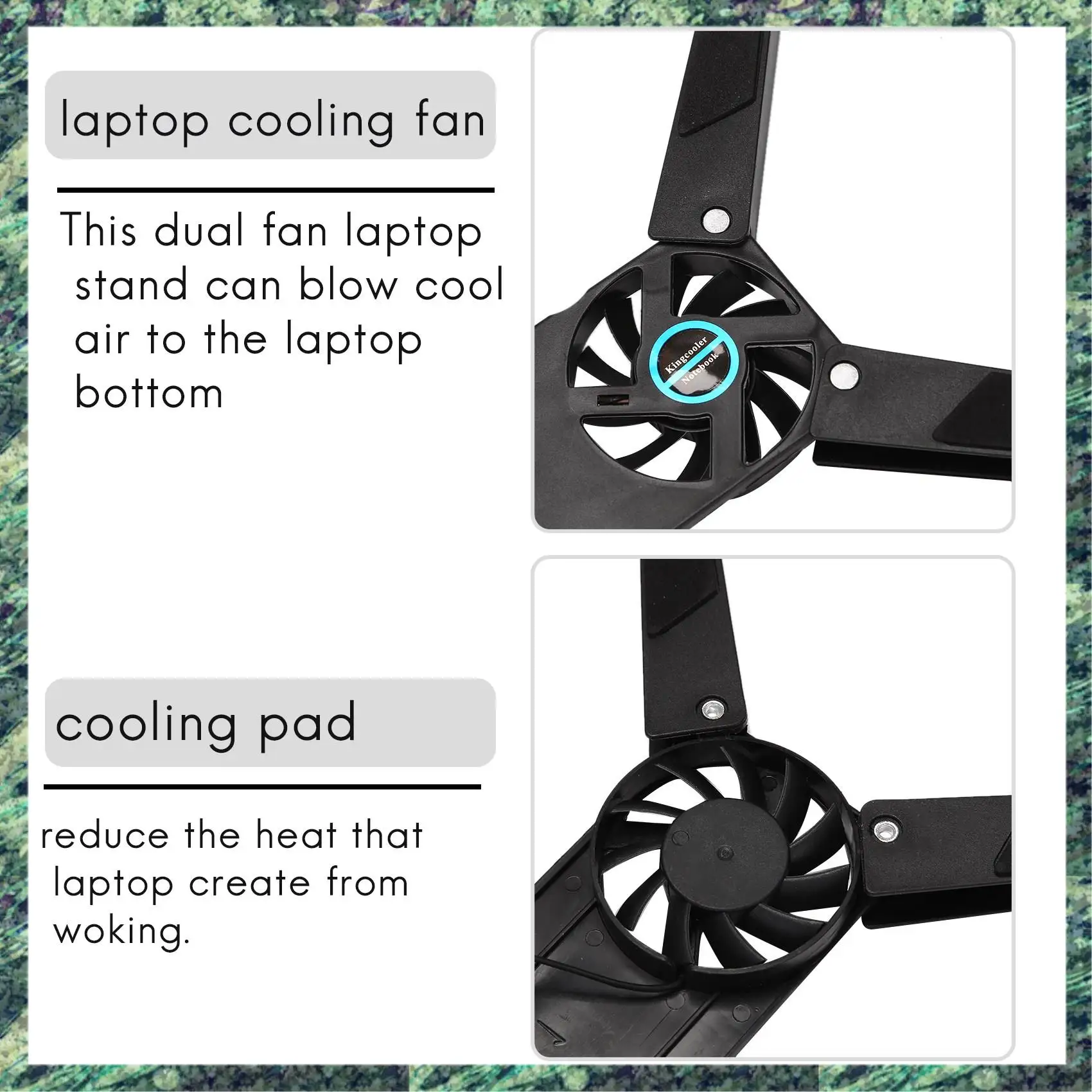 SCLS Laptop Cooling Pad,Dual Fan For Laptop Cooling,USB Folding Laptop Cooler Pad,Notebook Fan For Students & Business Man