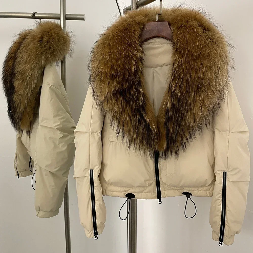 Female Natural Fox Fur Coat Warm Down Jacket Women 2025 Winter Thick Short Duck Down White Duck Down Coat Fur Lady Outerwear