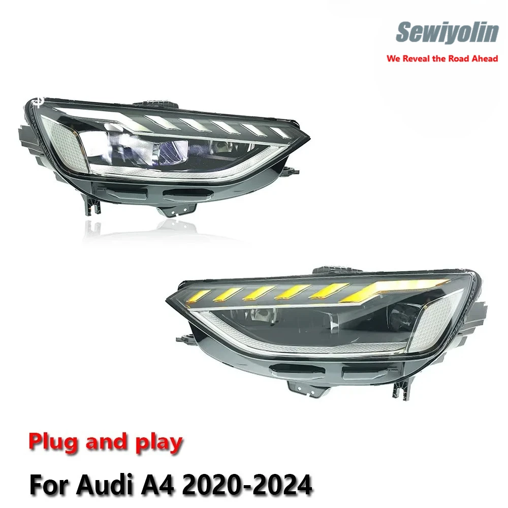 

Car LED Headlight Auto Parts For Audi A4 B10 2020-2024 Fog DRL Brake Turn Signal Lamp Plug And Play