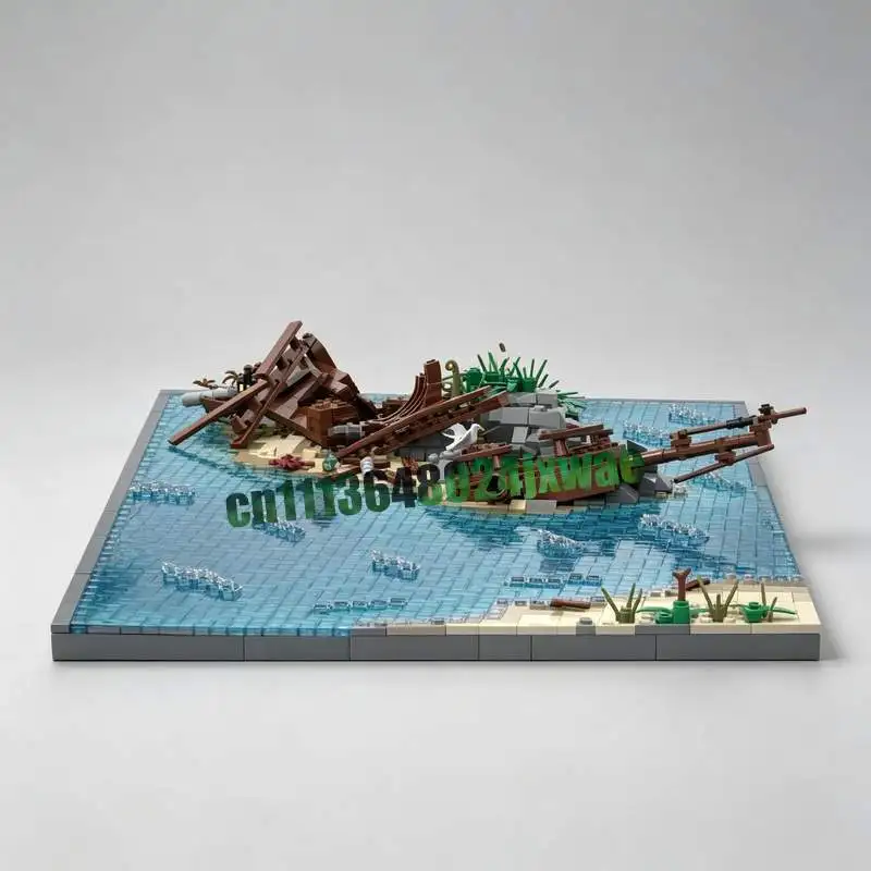 NEW 4876Parts Emerald Islands Atol Reef Pirate Wreck MOC Building Blocks DIY Assembly Diorama Brick Toy Collection Display Gifts