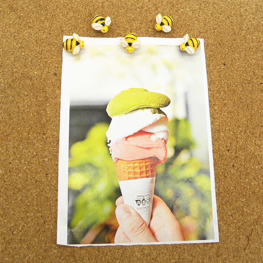 

30 Pcs Decorative Thumbtacks Cartoon Bee Patch Office Supplies Decorate Bees Trendy Push Pin