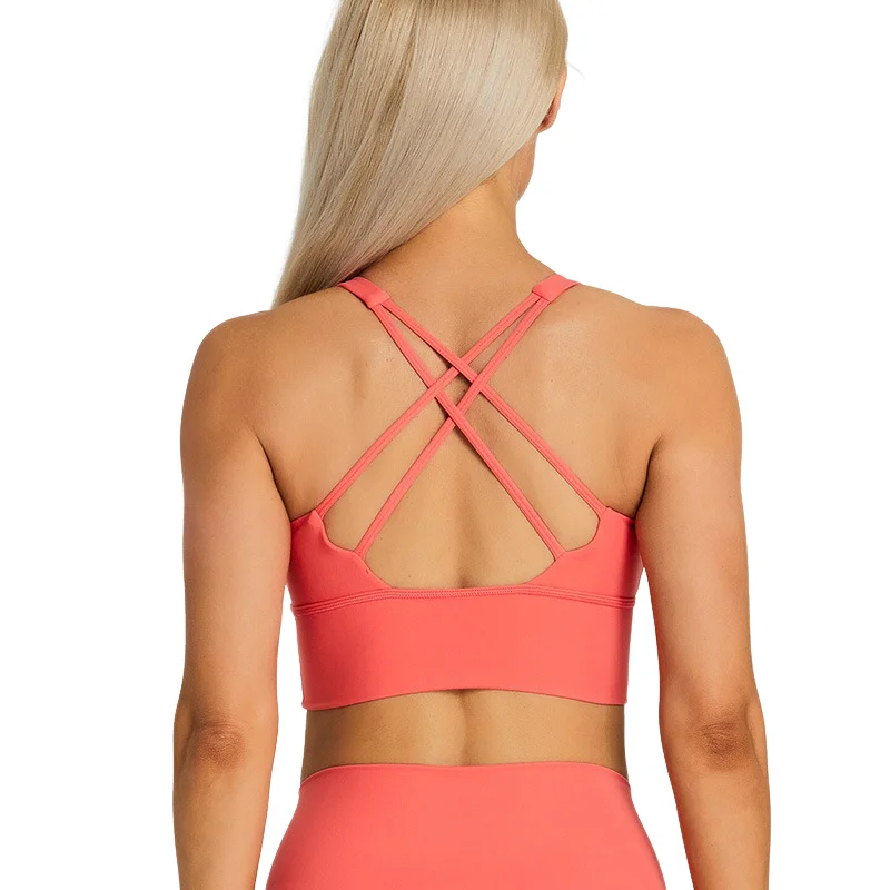 Nadanbao Woman Sports Bra Casual Breathable Fashion Yoga Tops Back Cross Women Sportswear Backless Outdoor Exercise Clothing