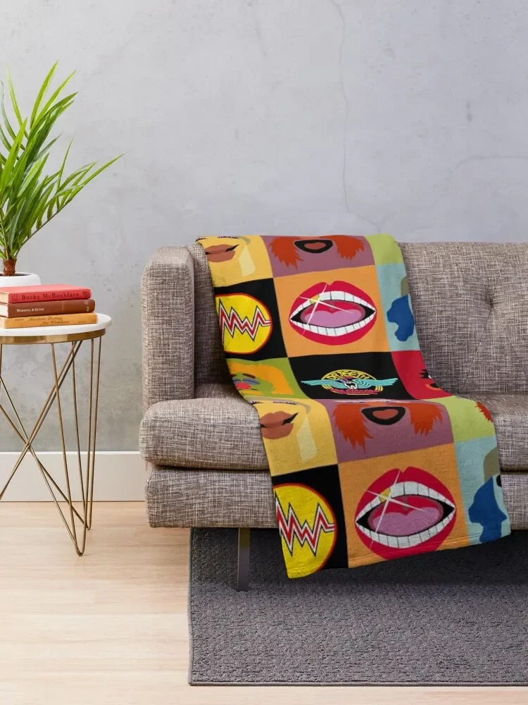 Dr. Teeth and the Electric Mayhem ft Lips Throw Blanket Quilt Beautifuls Blankets