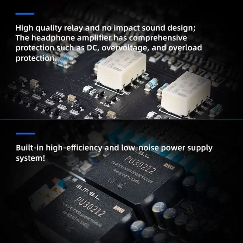 SMSL VMV P2 Headphone Ampilifier High Resolution HPA High Power Headphone AMP Dual PU30212 Full Balance Hi-res Pre-amp SNR 133dB