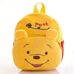 Disney Winnie The Pooh mochila para crianças, grande capacidade, boneca de pelúcia dos desenhos animados, meninas do jardim de infância, mochila escolar leve