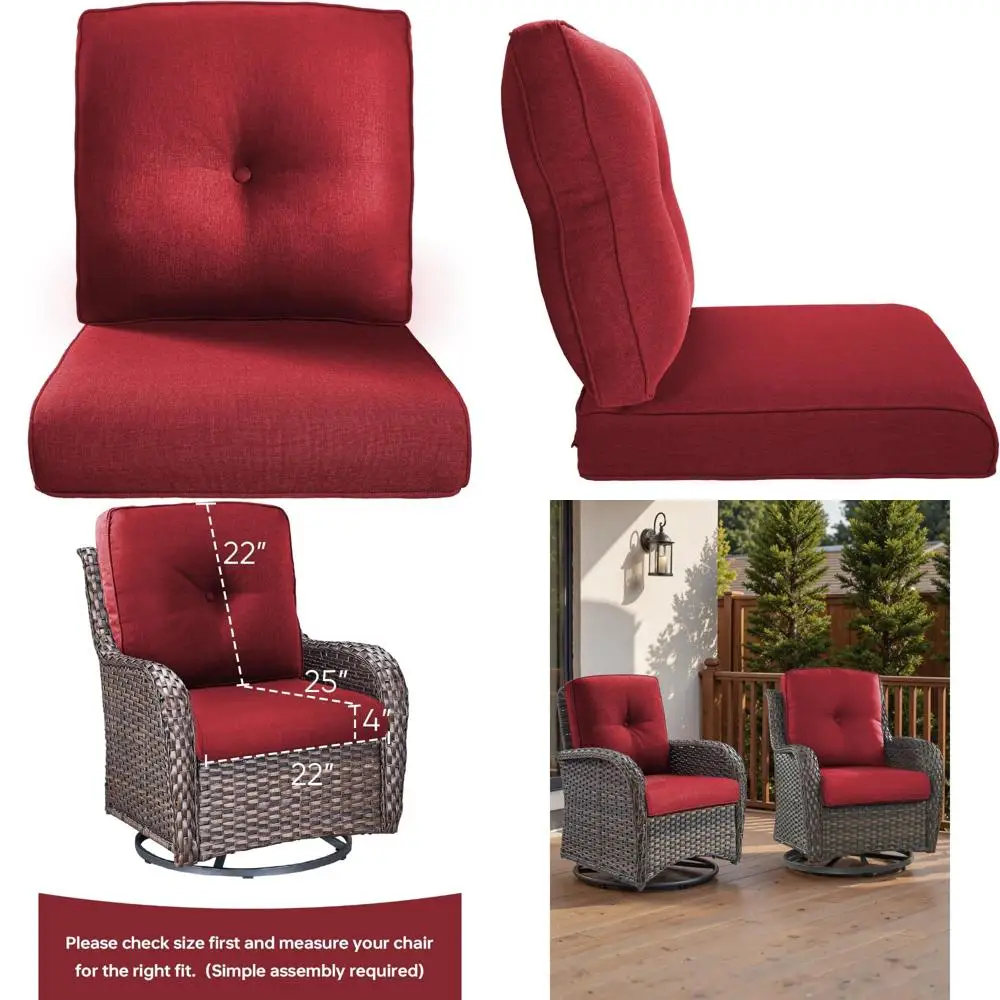 

High Back Deep Seat Outdoor Chair Cushions Set for Wicker Dining Swivel Rocking Chai Patio Furniture